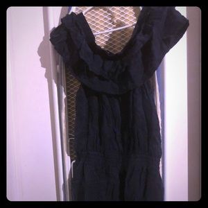 Navy Blue silk romper